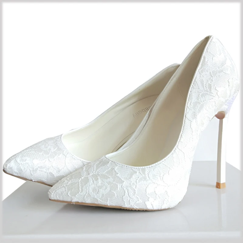 Пикантные высококачественные женские туфли-лодочки свадебные туфли на высоких каблуках(8 10 или 12 см.) обувь из PU искусственной кожи или замши или кружевных материалов большие размеры 33–43