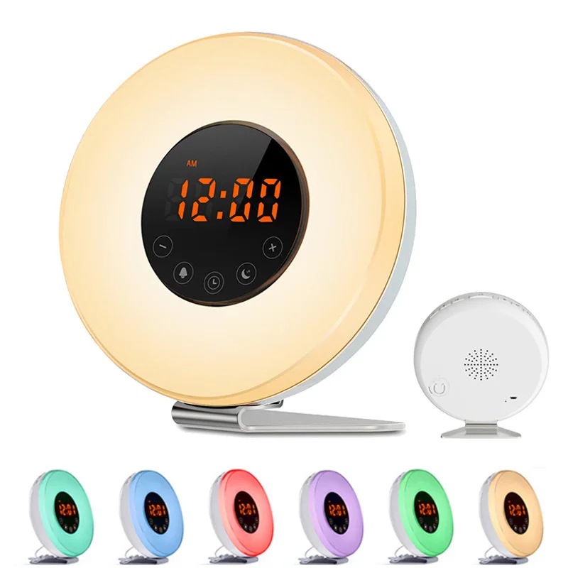 

Wake Up Light With Sunrise Sunset Simulation FM Radio LED Night Lights Snooze Function Alarm Clock Hogard