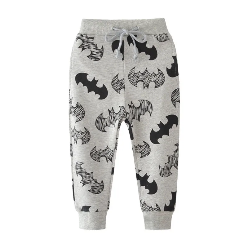 

2-7T Baby Boys Sweatpants Autumn children boy pants with drawstring Cartoon Trousers Bats Print Kids Boys Full Pants