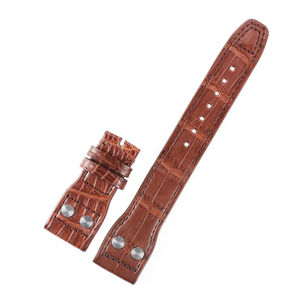 pilot series 500916 crocodile leather watch band male 22mm original Leather Watchband Mens Brown black pilot series 500916 crocodile leather watch band male 22mm original Leather Watchband Mens Brown black