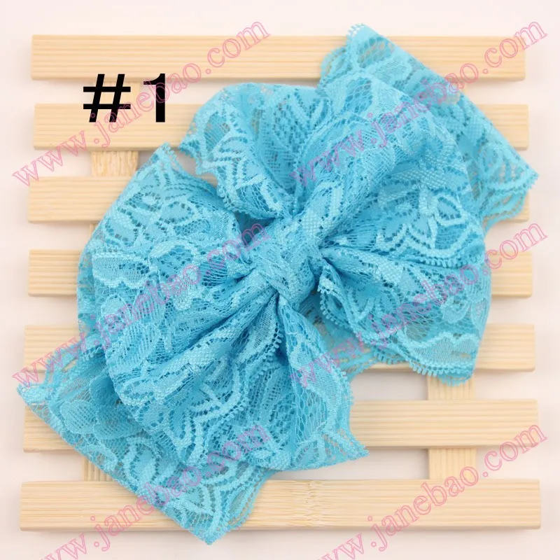 

freeshipping 120pcs 2017 new Vintage lace headband Stretch Lace Bow Headband hair bow head wrap Photo Prop Hair Accessories
