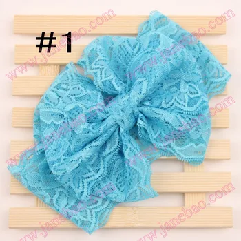 

freeshipping 120pcs 2017 new Vintage lace headband Stretch Lace Bow Headband hair bow head wrap Photo Prop Hair Accessories