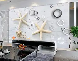 3D Starfish настенной Бумага для стен Книги по искусству морских животных стены Бумага рулоны для Гостиная Спальня свяжитесь с Бумага 3d стены