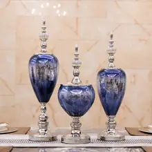European living room TV cabinet ornaments creative porch wine cabinet home soft decorations model room glass crafts new chinese zen ceramic pure copper ornaments living room tv cabinet entrance crafts home model room soft decorations
