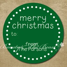 Персонализированные рождественские наклейки, бирки, Заказные подарочные этикетки на Рождество, кекс toppers, рождественские украшения зеленый