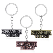 Rongji jewelry Stranger Things letter keychain car bag keyring Pendant llaveros Charms fashion jewelry accesorios elsadou stranger things vinyl action figure and keychain