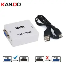 Мини VGA конвертер HDMI с аудио VGA2HDMI 1080 P разъем адаптера для проектора портативных ПК к HDTV