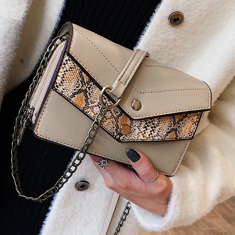 

Serpentine Stitching New Designer PU leather Crossbody Bags For Women 2019 Chain Shoulder Bags Ladies Handbags and Purses