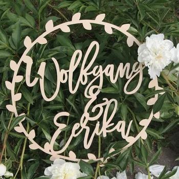 

Custom Wood Wedding Decor,Personalized Wreath for wedding, laser cut Wedding Name Sign,Mr&mrs Wedding Decor Wall Sign
