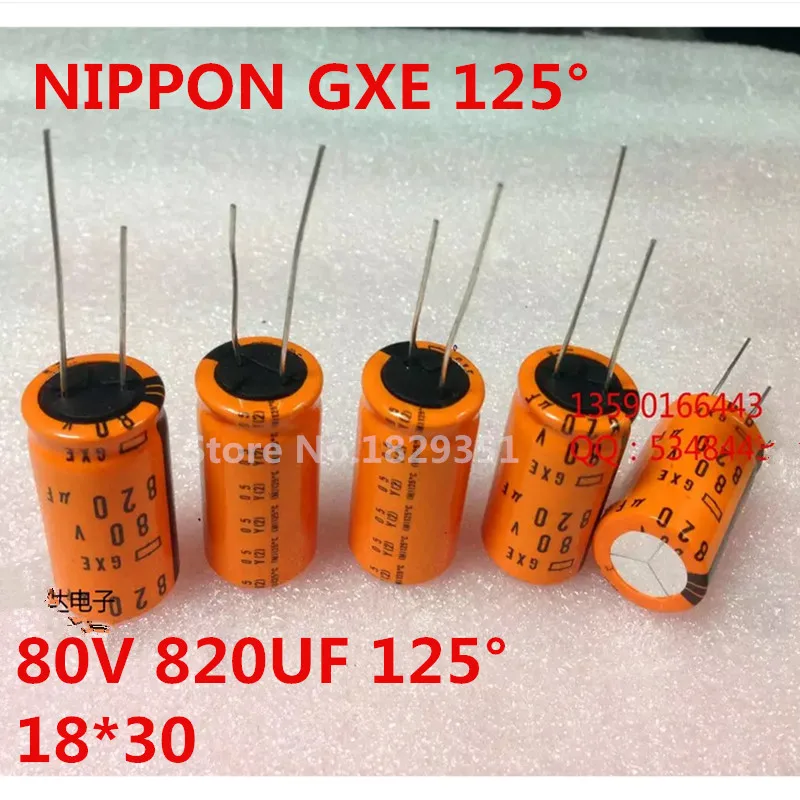 

10PCS/LOT NIPPON 80v 820uf 18x30MM 820uf 80v 125C (High temperature resistance)Aluminum Electrolytic Capacitor CHEMI-CON NCC ...