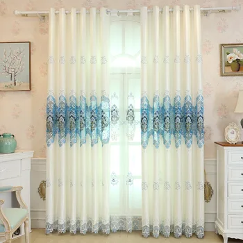 

European Luxury Blackout curtains for living room embroidery Blind Drapes Window Panel Fabric Curtain Bedroom Shading 60% Custom