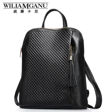 WILIAMGANU Genuine Leather Backpacks Women School Style Cowhide Travel Bag Real Leather Backpack Female Brand Designer