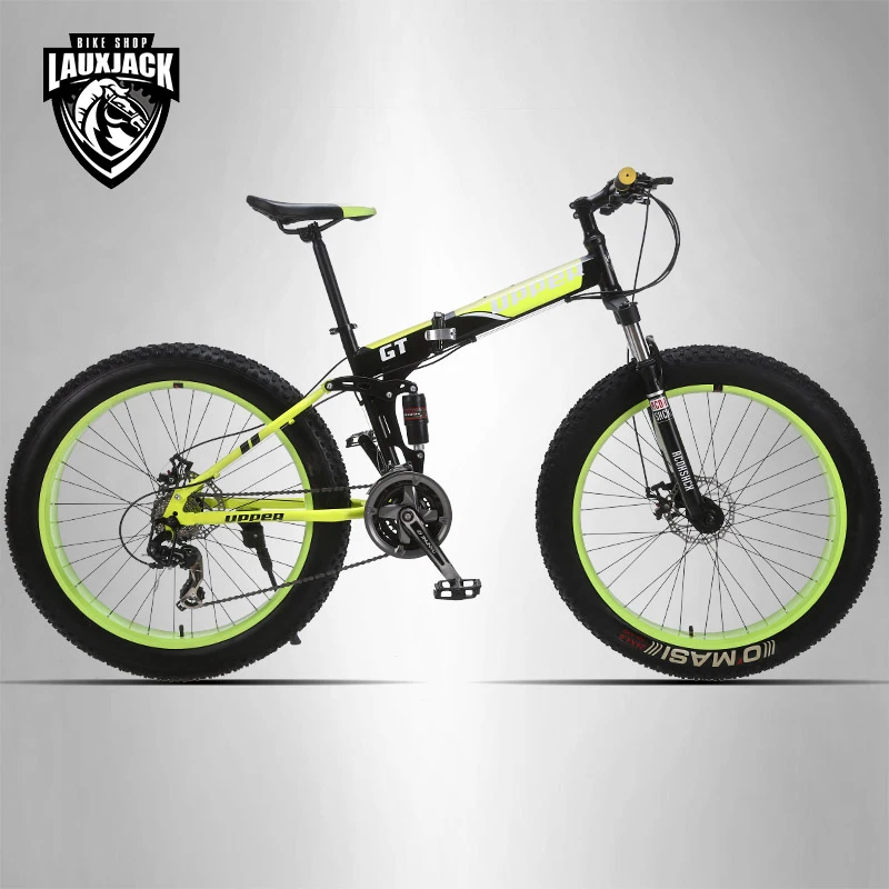 

UPPER Mountain bike full suspension system steel folding frame 24 speed Shimano disc brakes