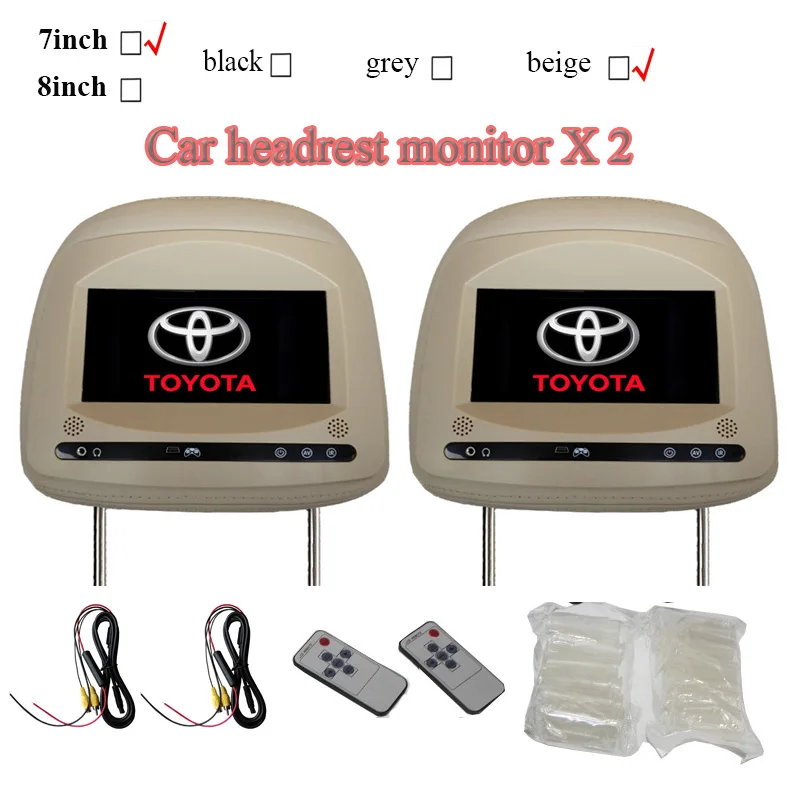 2 шт./лот подголовник автомобиля мониторы для toyota camry rav4 highlander prado с сенсорная