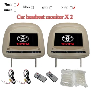 

2pcs/lot headrest car monitors for toyota camry rav4 highlander prado with touch button 800x480 resolution black grey beige 4:3