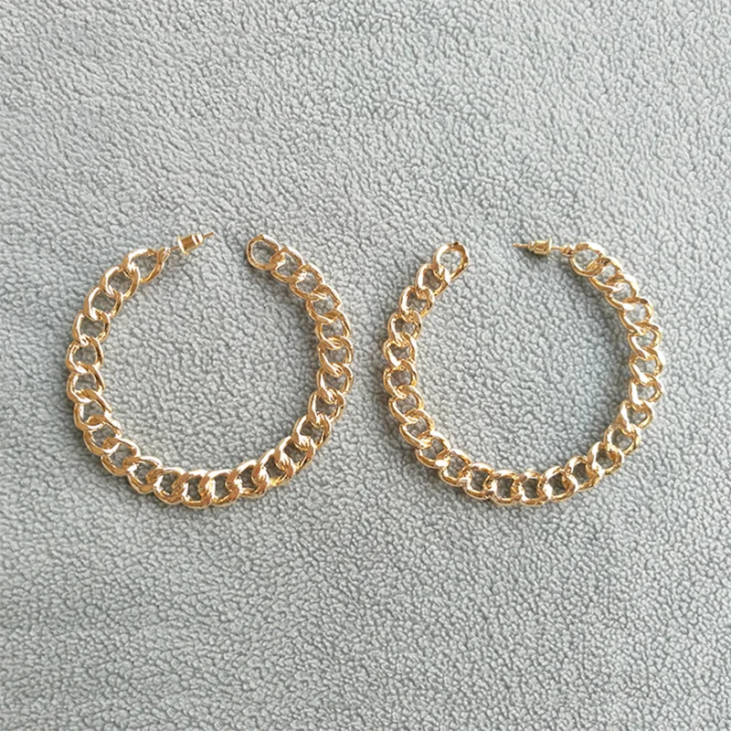 

2018 Big Hoop Earrings For Women Fashion Punk Gold Color Rope Shaped Circle Earrings Brincos Jewelry Accessary Wholesale
