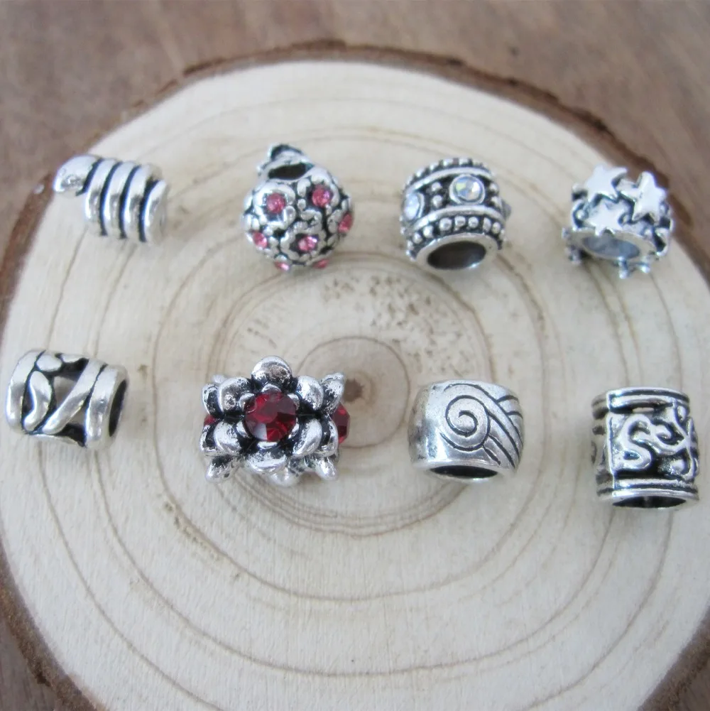 

10PCS/Lot Tibetan Silver Dreadlock Dread Hair Braid Beads In 5mm Hole