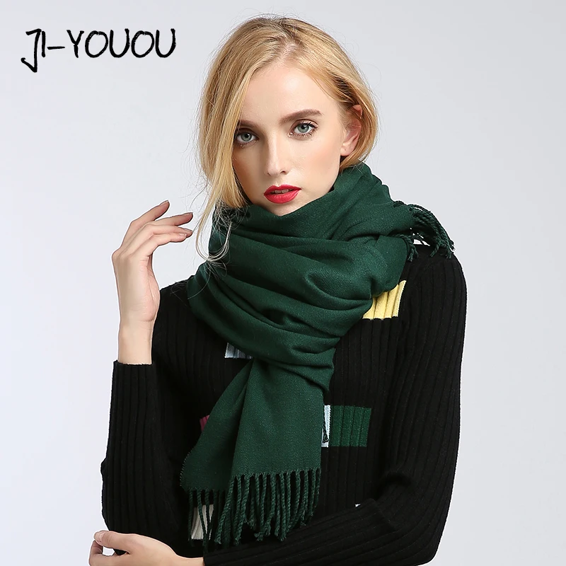 scarves women high fashion 2017 solid green purple shawls and wraps