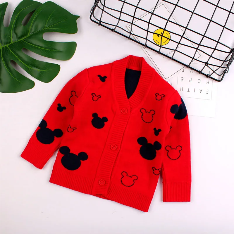 Mickey Cotton Baby Boy Sweater V Neck Cardigan for Infant Kids Girls Soft Comfortable Crochet Knitting Warm Outfit Autumn Winter (10)