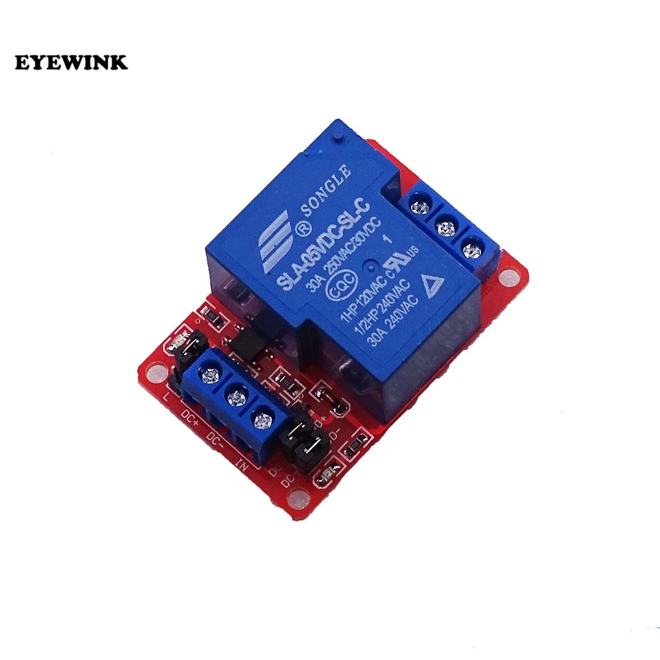 

EYEWINK 30A 5V 1 Channel Relay Module Optocoupler Isolation High / Low Level Trigger Relay for Arduino