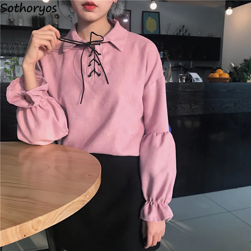 

Shirts Women Solid Square Collar Butterfly Sleeve Bow Kawaii Womens Korean Style Elegant Retro All-match Comfortable Shirt Chic