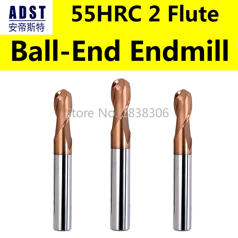 

Endmill endmill Ball end carbide tungsten Milling cutter Cutting tools 55HRC 2 flute 4 8 bits engraving bits cnc machining tools