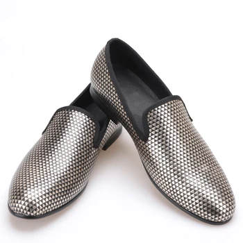 

Pyramid three color loafer executed in nubuck with an embossed rubber print Boasting 3D effect men dress shoes