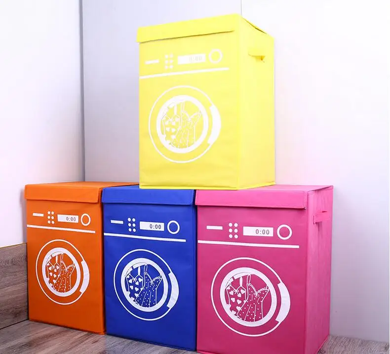 

Laundry Basket Storage Kids Toys Organizer Barrel Foldable Clothing Washing Machine Pattern Non-woven Fabrics Hotel Containers