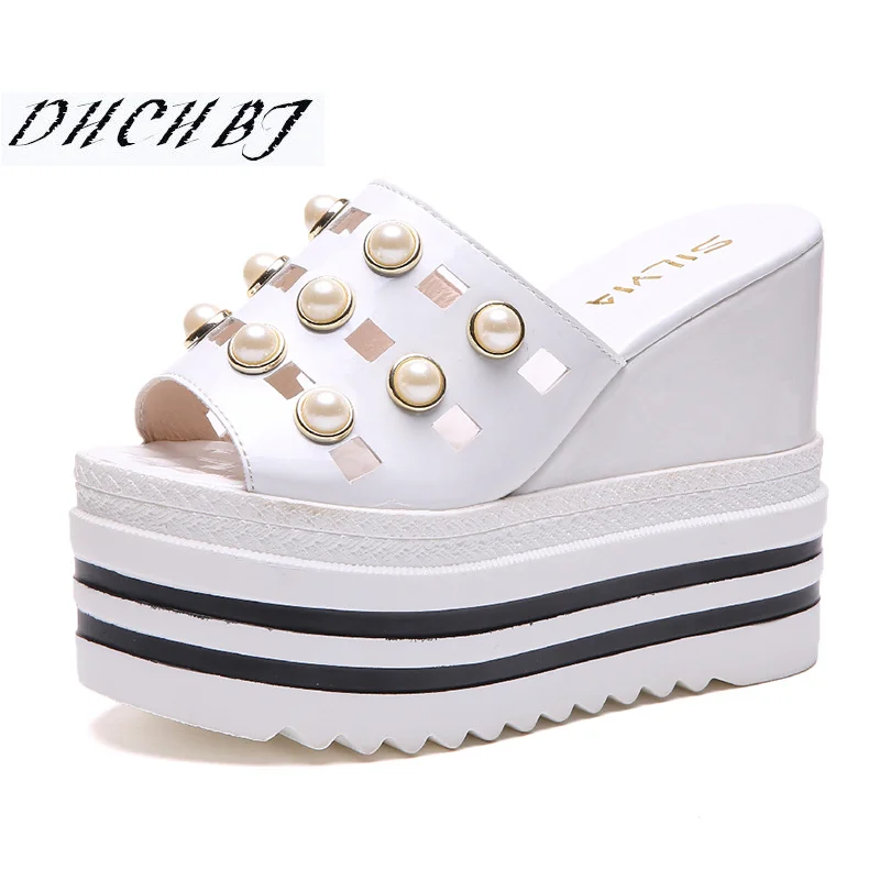 

Women Sandals 2019 Summer New Fashion Platform Sandals Wedges Thick Bottom Casual Women Shoes Comfortable White slippers