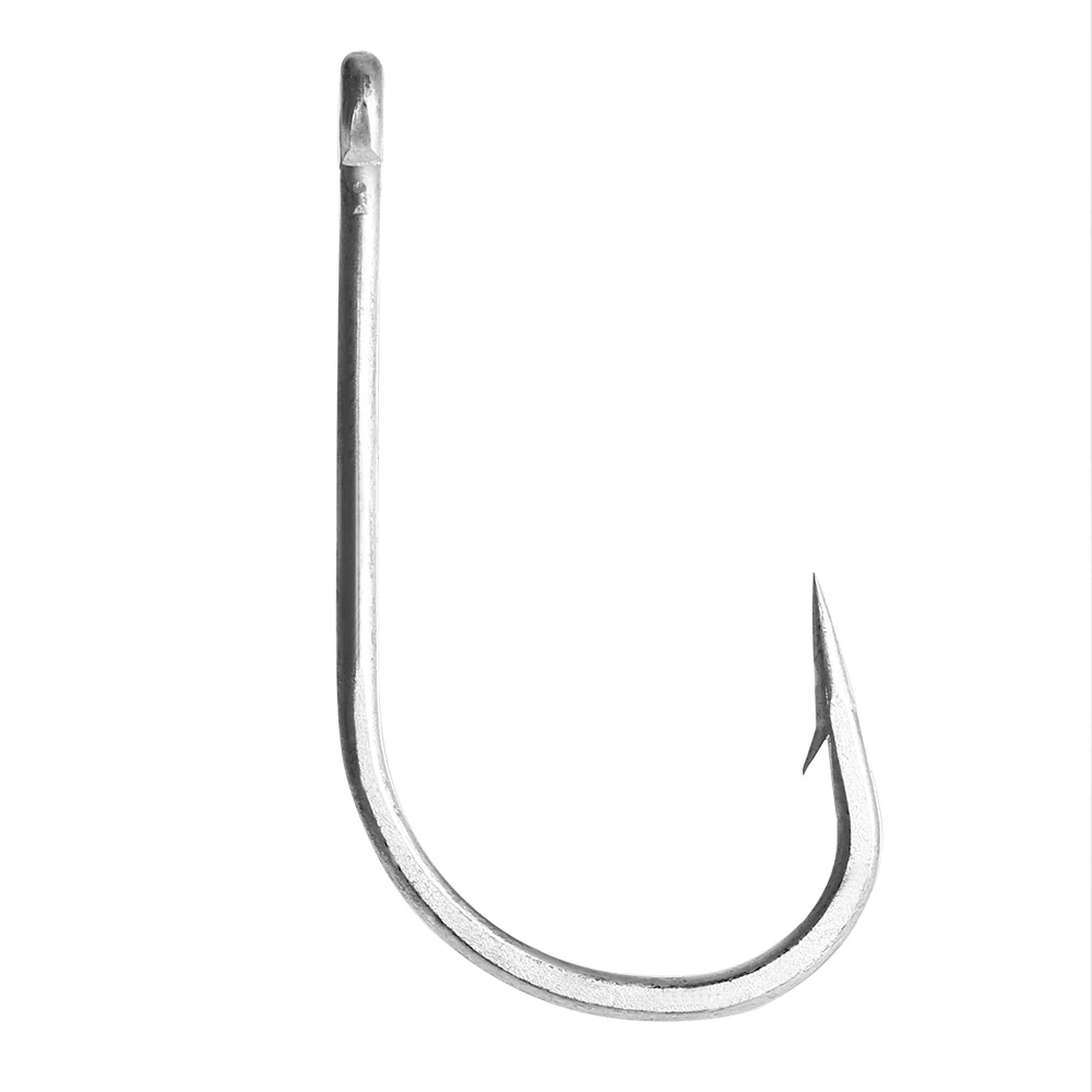 50PCS Fishing Hooks Stainless Steel Barbed Hook Fishhooks Sea Fishing Hooks