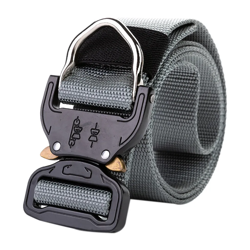 E Мужской ремень cinturones para hombre ceinture homme для взрослых тактический военный холст военный мужской Открытый спортивный пояс Z4 - Color: E