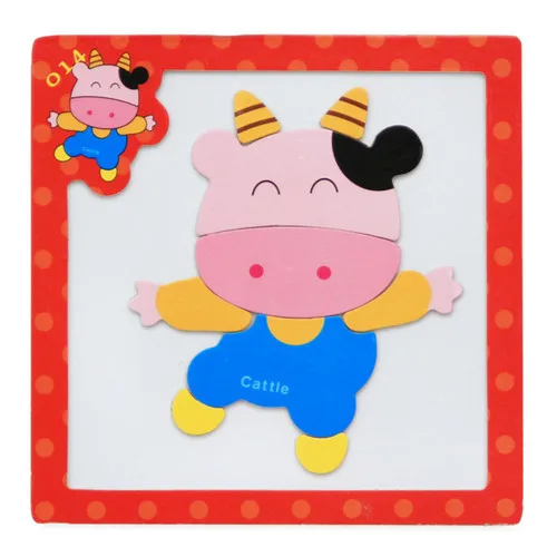 24Styles 3D Magnetic Puzzle Jigsaw Wooden Toys 15*15CM Cartoon Animals Traffic Puzzles Tangram Kids Educational Toy for Children 28