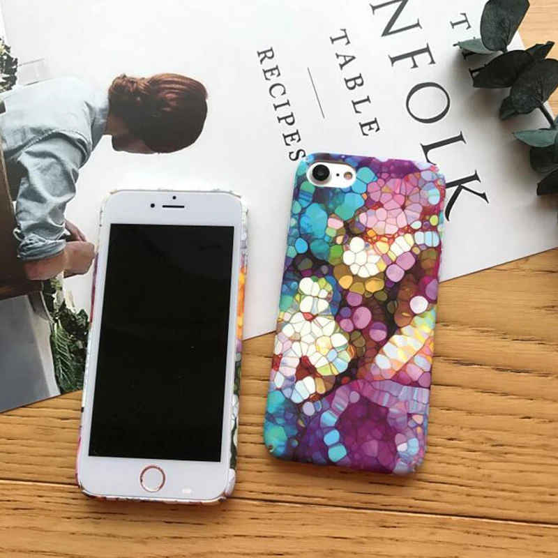 

2018 Flowers Phone Case For iphone X Case For iphone 7 6S 6 8 Plus Cover Ultra Slim PC Hard Plastic Colorful Floral Cases Fundas