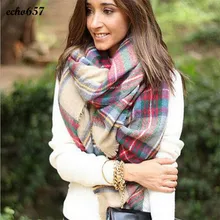 New Fashion Hot Sale Scarves Echo657 New Style Women Scarf Wrap Shawl Plaid Cozy Checked Lady Blanket Oversized Tartan Dec 27