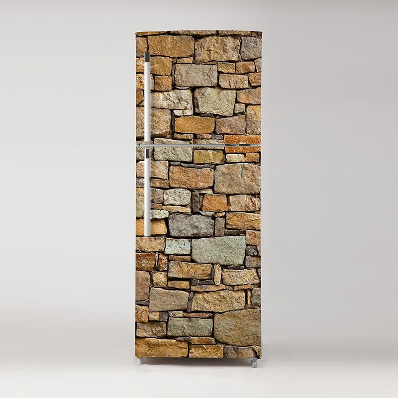 

Fridge Sticker Brick Wall Refrigerator Dishwasher Door Wrap Kitchen Wallpaper Accessories Modern 3d Wall Stickers