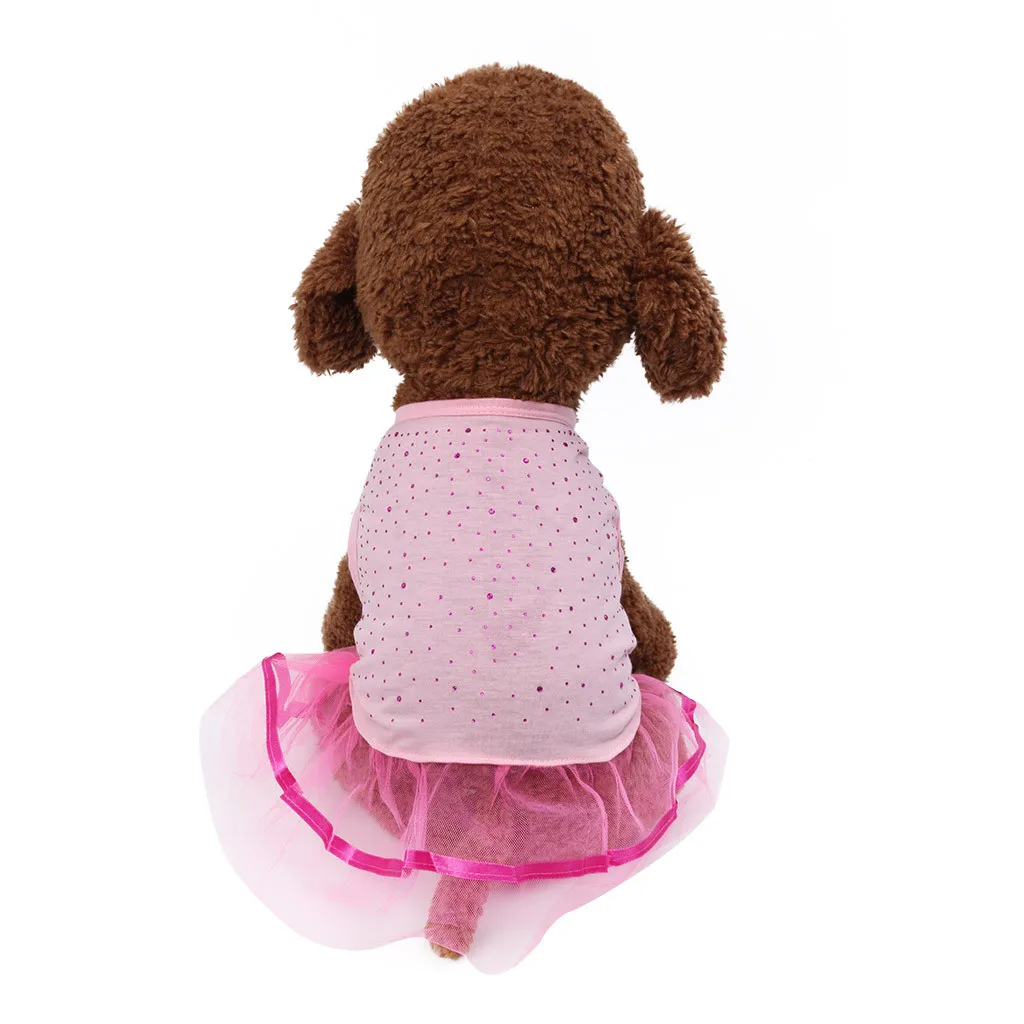 

Transer Dog Dress New Pet Spring And Summer Breathable Fahsion Crystal Lace Princess Skirt Dog Cat Purple Polyester 19May14 P40