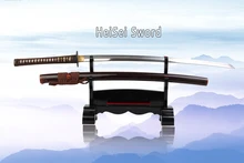 Free Shipping Handfored clay tempered blade brass tsuba Japanese antique imitation Damascus shirasaya practical real katana
