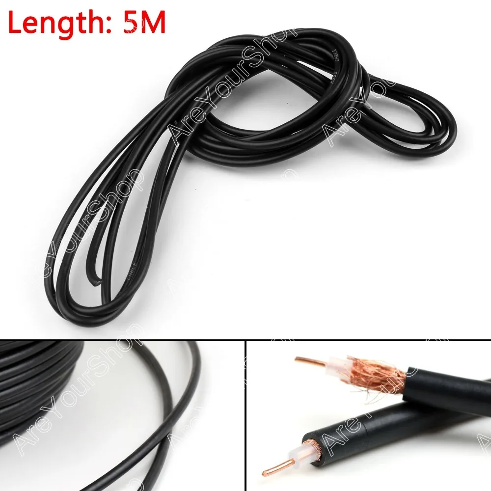 

Areyourshop Sale 500cm RG58 RF Coaxial Cable Connector 50ohm Coax Transceiver Pigtail 16ft High Quality Adapter Wire Connector