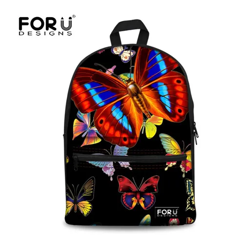 Forudesigns плеча Для женщин школьная сумка Mochila Infantil 3D бабочка животных Книга школьный для Обувь для девочек студент Back Pack Рюкзак - Цвет: CC3010J