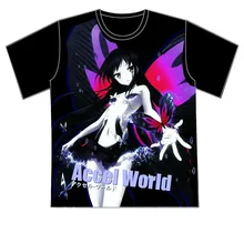 Короткая футболка с героями из японского аниме «футболка Топы Accel World Kuroyuki hime Kawaii Женская летняя футболка Для мужчин модный стиль Повседневное футболка с коротким рукавом