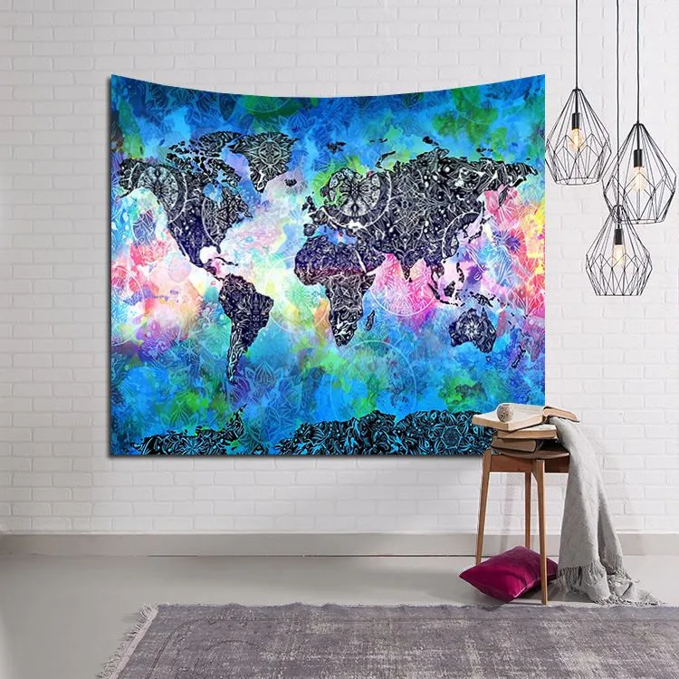 

World Map Printed Tapestry Modern Design Home Wall Decorative Carpet Tapestries Beach Mat Home Decor Hanging Tapertry