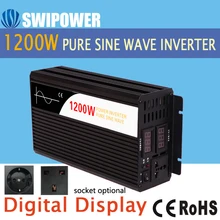 1200W pure sine wave solar power inverter DC 12V 24V 48V  to AC 110V 220V digital display