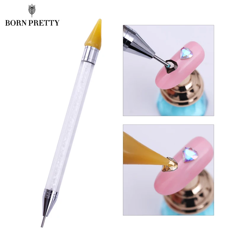 Dual ended Nail Dotting Pen Crystal Beads Handle Rhinestone Studs Picker Wax Pencil Manicure Nail Art