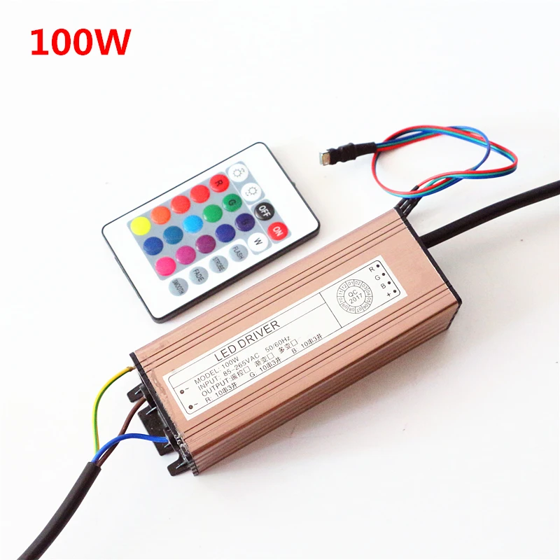 AC 85-265V 110V 220V DC/DC 24 V-38 V 10W 20W 30W 50W 100W IP67 Водонепроницаемый один Цвет RGB прожектор чип светодиодный драйвер