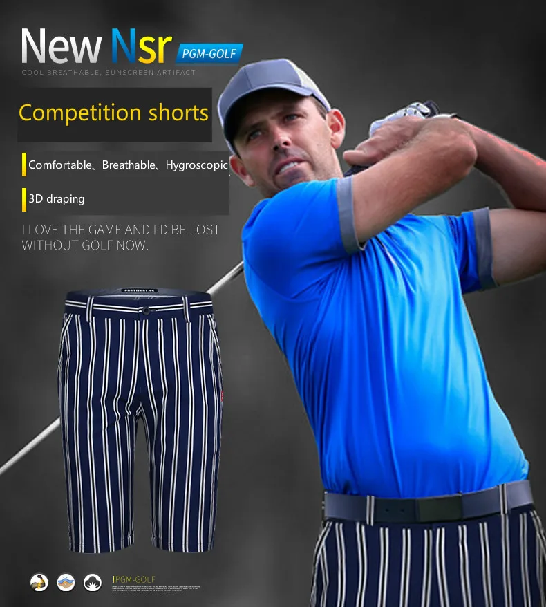 PGM мужские клетчатые шорты длиной до колена летние дышащие быстросохнущие шорты в британском стиле для гольфа мужские на открытом воздухе Спорт Гольф спортивная одежда