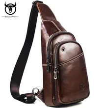 BULL CAPTAIN, модные сумки через плечо из натуральной кожи, мужские брендовые Маленькие Мужские сумки на плечо, повседневные музыкальные нагрудные сумки, сумка-мессенджер