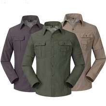 Clothing Military-Shirts Fishing-Trekking Outdoor Quick-Dry Summer Mountainskin Men Breathable