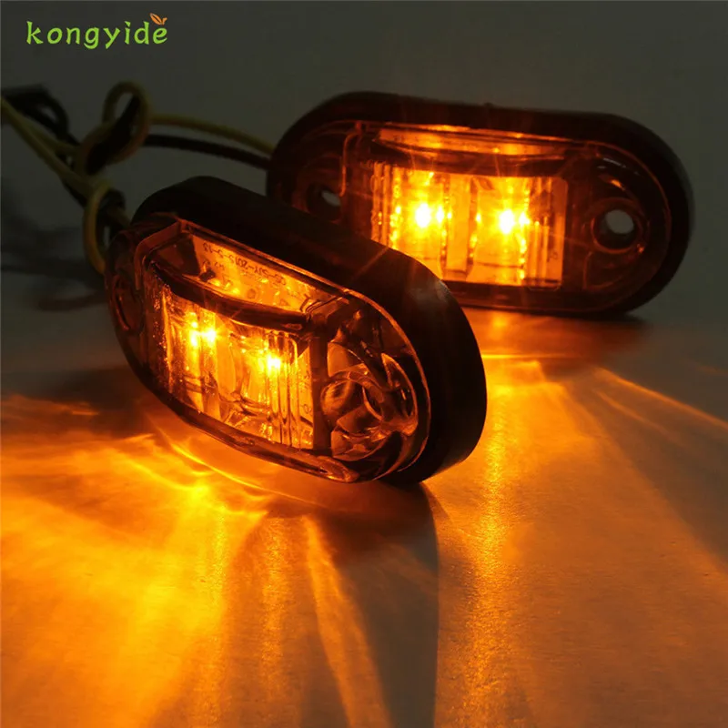 

AUTO 2x12 v / 24 v amber Tow Truck Side Marker Light LED Submersible Lamp HID ERROR FREE Car Side Wedge Light car styling OC 12