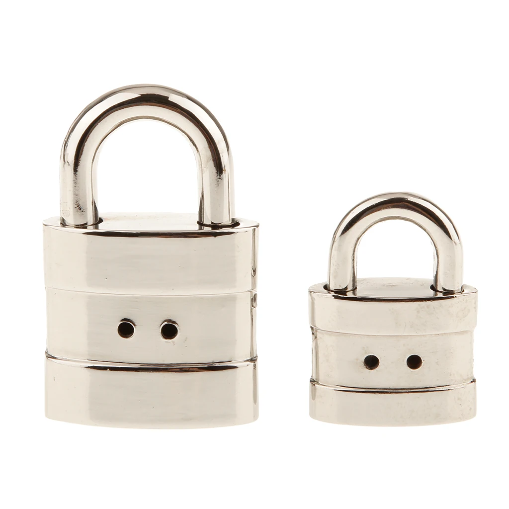 Classical Square Padlock with Key Travel Locker Closet Lock Set - Silver S