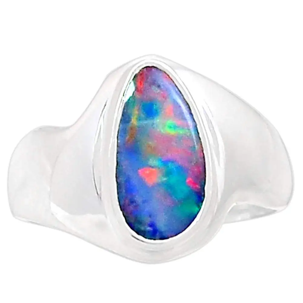 

Genuine AUSTRALIAN OPAL Ring 925 Sterling Silver Jewelry,USA Size :6.25, MHBAR3786